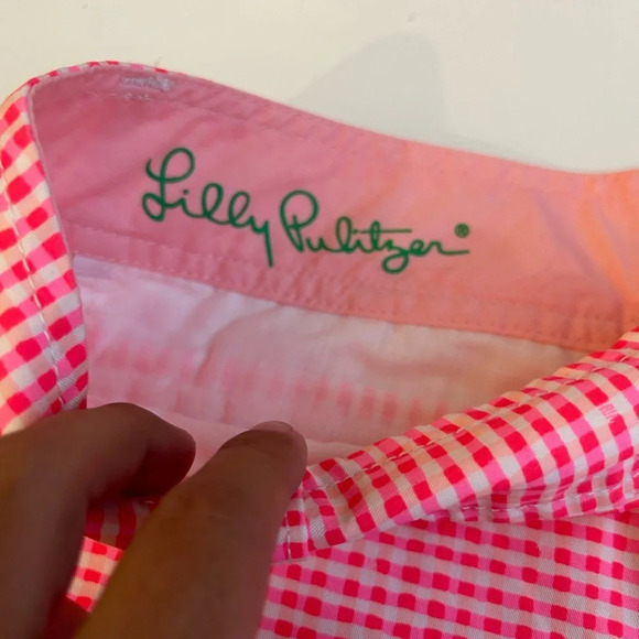 ! Lilly Pulitzer Buttercup Scallop Short Hot pink gingham 2 - Picture 5 of 5